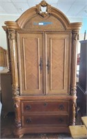 2 PC CARVED ENTERTAINMENT CENTER
