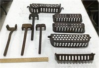 Industrial tray/holders w/blacksmith tools