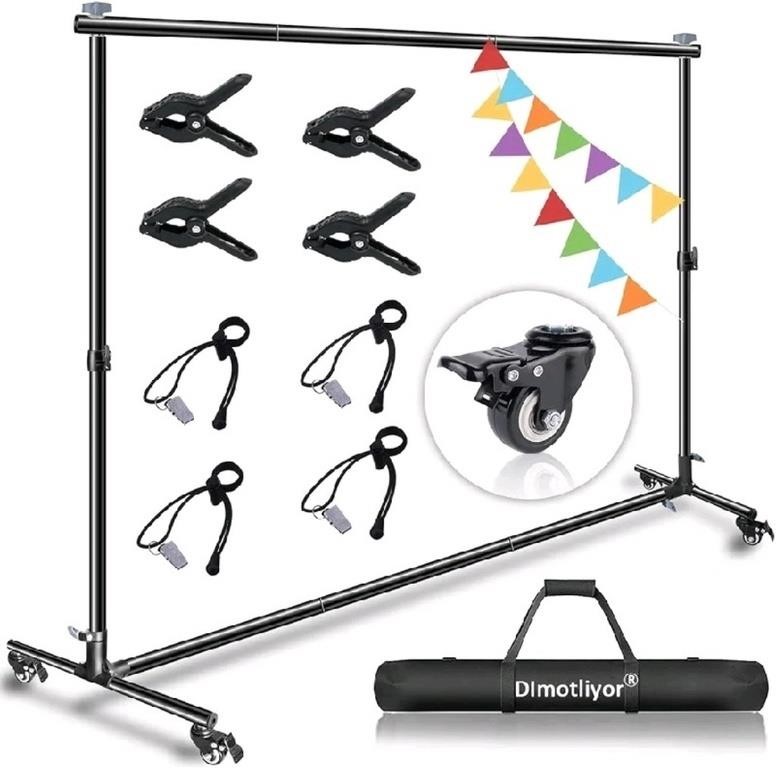 10 * 7ft Backdrop Stand, with Wheels. Adjustable H