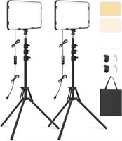 2 Pack LED Video Light with 63'' Tripod Stand, Obe