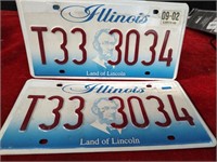 2 Vintage Illinois Car Tags T33 3034