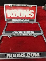 2 Koons Car Tags and 3 Koons Tag Frames