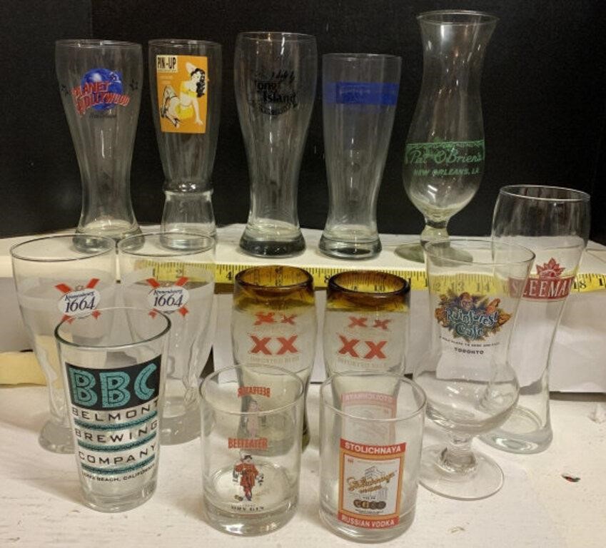 Assortment of bar glasses