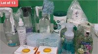 Lot of 13 cleaning supplies such as shower spray ,