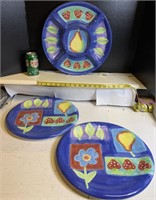 3-ceramic serving trays 14 inch diameter