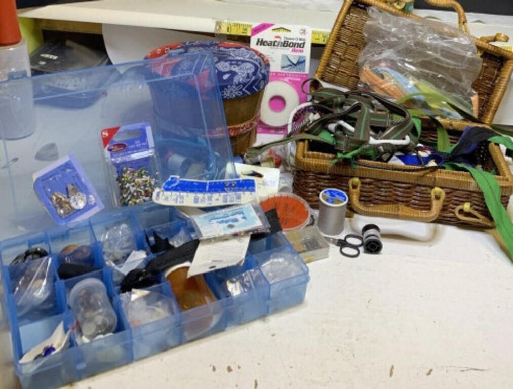 Assortment of sewing supplies