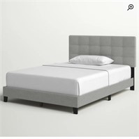 Designer Gray Upholstered Bed (Queen)