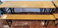 METAL BASE TABLE W/ 2 BENCHES