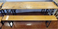 METAL BASE TABLE W/ 2 BENCHES