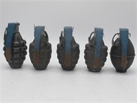 5 DEACTIVATED US MILITARY GRENADES FOR PROP USE