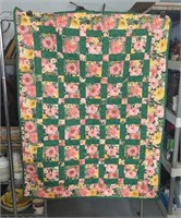 Handmade Quilted Floral Throw Blanket Made By