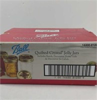 Ball Quilted Crystal Jelly Jars with Lids New In