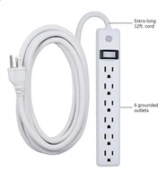 GE 6-Outlet Grounded Power Strip12 ft. Long