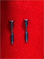 Blue Screw Earrings NIP 1"