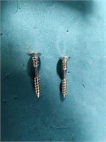 Silvertone Screw Earrings NIP 1 "