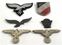 (6) German Third Reich Pins & Patches