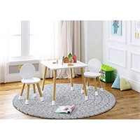 UTEX 2-in-1 Kids Table with 2 Chairs Set, White