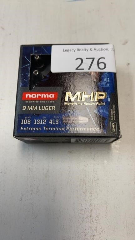 Norma MHP Monolithic Hollow Point 9mm Luger