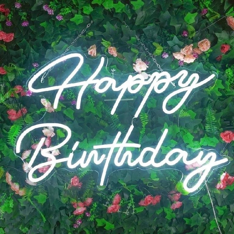 HancraStore Happy Birthday Neon Sign - Large Happy