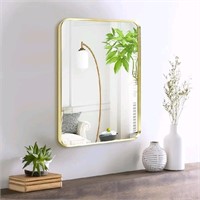 Minuover Wall Mount Small Mirror, Brushed Gold Met