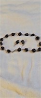 Necklace  with matching earring black beads