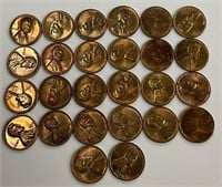 27 QTY WHEAT CENT COINS MINT CONDITION