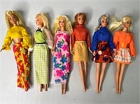 Lot of Six 1960's Barbie Dolls