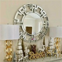 Chende, 32'' Wall Mirrors Decorative,  Round Accen