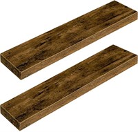 Mahancris, Wooden Floating Shelves, Rustic Brown,