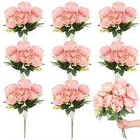 Yunlly 56 Heads 8 Bunches Artificial Peony Flowers