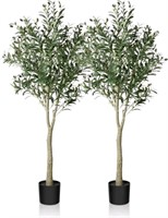 CROSOFMI 2 Pack Artificial Olive Tree Plant 5 Feet