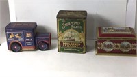 3 Vintage Empty Tins  U13C