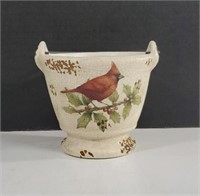 Vintage White Crackle Glaze Porcelain Planter