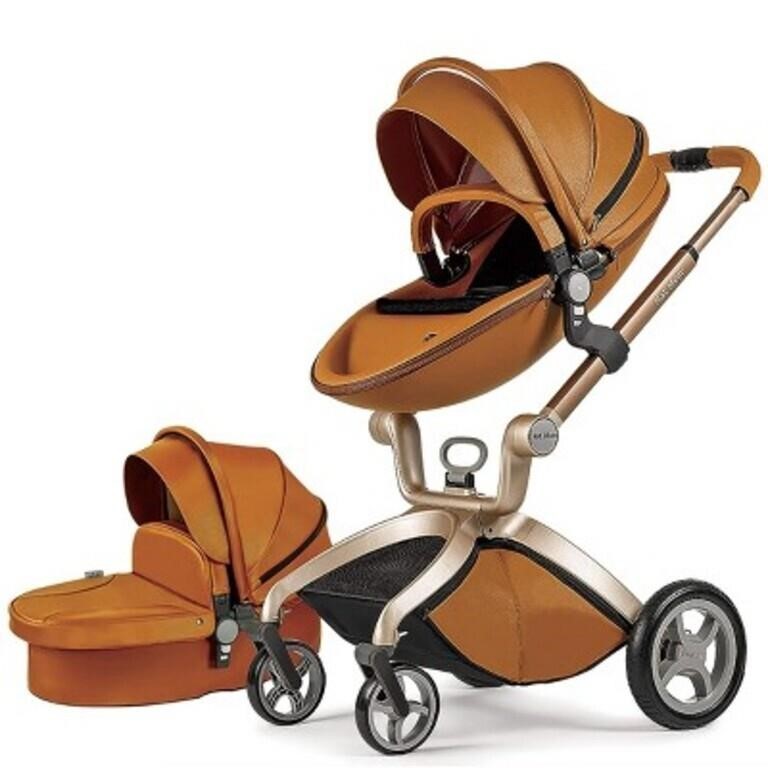 Hotmom Baby Stroller  Height-Adjustable  Orange