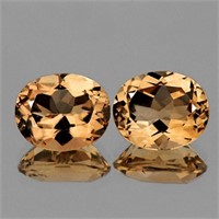 NATURAL CHAMPAGNE IMPERIAL TOPAZ PAIR 12x10  MM