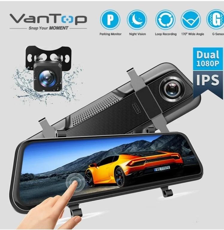 Vantop 4K 12" Mirror Dash Cam Vantop H612T $100 RE