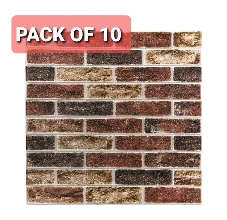 Art3d 10-Pack Faux Brick 3D Wall Panels Peel and S