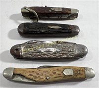(4) Deer Antler Pocket / Utility Knives