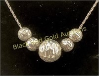 Marked Sterling Silver Sphere Necklace