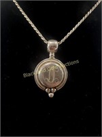 Marked 925 D Engraved Silver Necklace