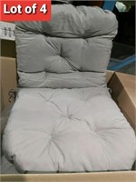 Lot of 4, Patio Cushions, Grey, 17"L x 17"W x 18"H