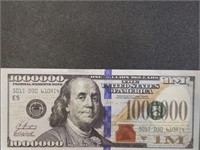 Million dollar Novelty Banknote