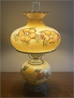 Vintage Floral Gone with the Wind Hurricane Lamp