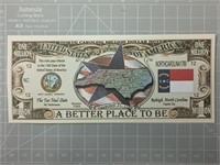 North Carolina Novelty Banknote