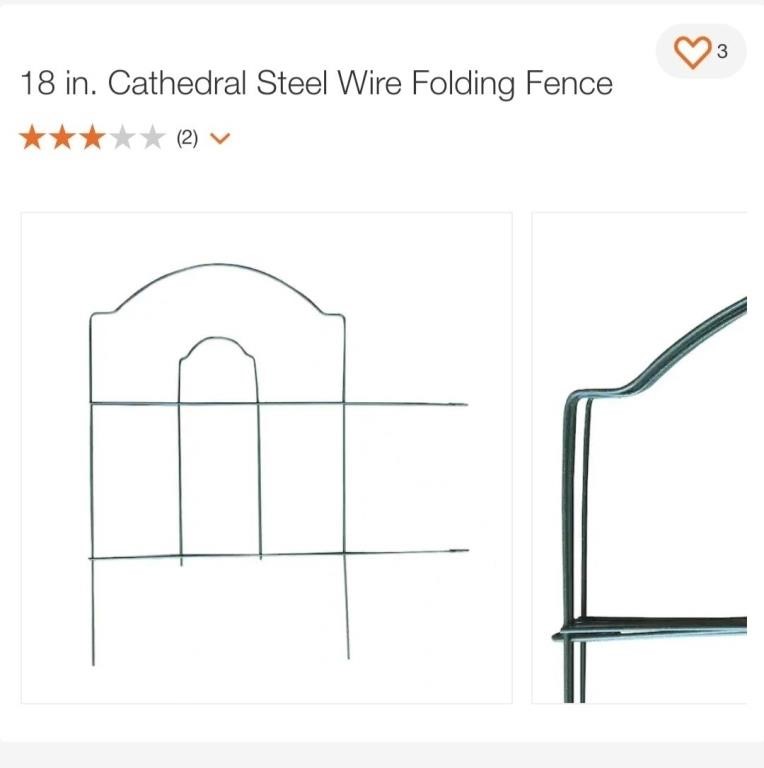 Cathedral Steel Wire Folding Fence 18"