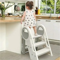 Adjustable 3 Folding Step Stool for Kids with Hand