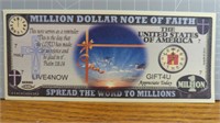 Million dollar note of faith