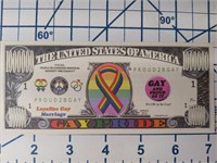 Gay pride novelty banknote