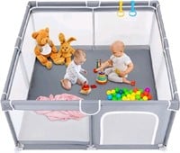 TODALE Baby Playpen 50”×50” Gray  with Anti-Slip B