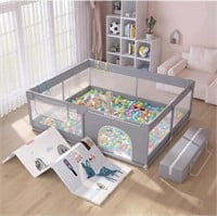 SUPFOO Extra Large Baby Playpen with Mat 71"x59"x2